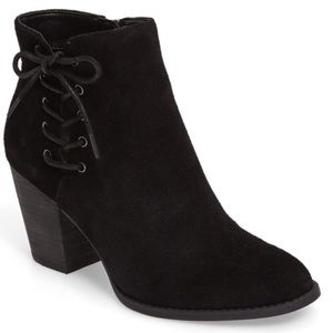 Jessica Simpson Black Suede Lace-up Booties
